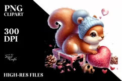 Cute Baby Squirrel Digital Painting PNG Product Image 1