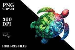 Abstract Vibrant Watercolor Turtle PNG Product Image 3