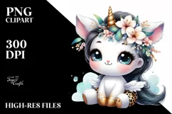 Cute BabyUnicorn Animal Print | Clipart Product Image 3