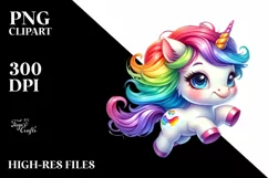 Cute Baby Running Unicorn PNG Product Image 1