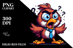 Mischievous Cartoon Bird with Bow Tie PNG Product Image 2
