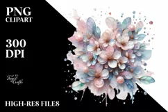 Metallic Cherry Blossom Watercolor Clipart Product Image 3
