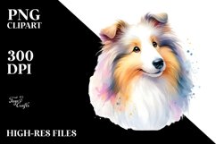 Collie Watercolor Clipart Product Image 1