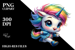 Expressive Unicorn with Raincoat PNG Product Image 2