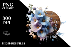 Glossy Delphinium with Golden Insertions PNG Product Image 2