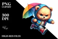 Expressive Baby Bear with Aggressive Haircut PNG Product Image 3