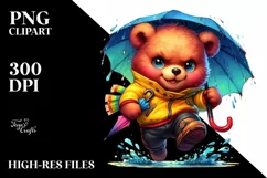 Expressive Baby Bear with Aggressive Haircut PNG Product Image 1