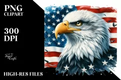 Watercolor Bald Eagle USA | Sublimation | Clipart Product Image 1