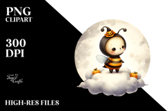 Retro Halloween Bee PNG Product Image 2