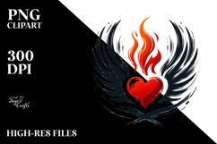 Hearts with Wings Paintbrush PNG Product Image 2