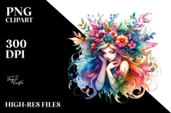 Enchanting Fairy Floral Wreath PNG Product Image 2