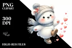 Winter Baby Polar Bear PNG Product Image 1