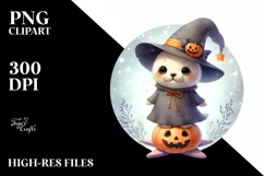 Cute Baby Seal with Halloween Costume, Transparent PNG Product Image 3