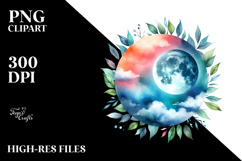 Vibrant Moon and Foliage with Clouds Product Image 2