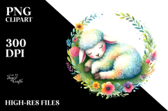 Colorful Whimsical Lamb Sleeping Product Image 2