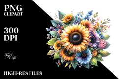 Colorful Sunflower PNG Product Image 2