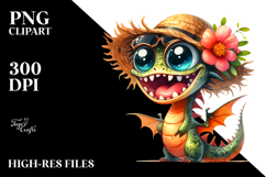 Dragon with Big Eyes | Watercolor Clipart Product Image 2