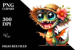 Dragon with Big Eyes | Watercolor Clipart Product Image 2