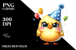 Watercolor Chick Standing with Party Hat Product Image 2