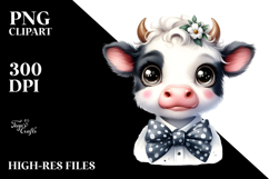 Graceful Cow with Bow and Tie, Transparent PNG Product Image 2