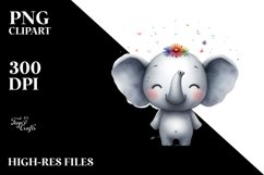 Funny Elephant Clipart Product Image 1