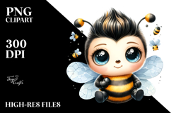 Cool Baby Bee with Big Eyes, Transparent PNG Product Image 2