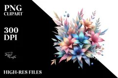 Abstract Colorful Lobelia, Diamond PNG Product Image 2