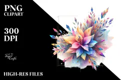 Abstract Colorful Lobelia, Diamond PNG Product Image 2
