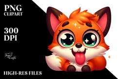 Excited Fox with Tongue-Out PNG Product Image 2
