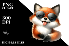 Silly Fox with Sunglasses, Transparent PNG Product Image 2