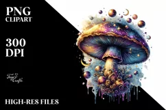 Detailed Glossy Mushroom Watercolor Product Image 3