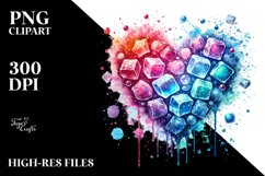 Colorful Ice Heart PNG Product Image 2
