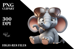 Digital Painting of Elephant with Oversized Sunglasses, Product Image 2