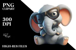 Digital Painting of Elephant with Oversized Sunglasses, Product Image 2