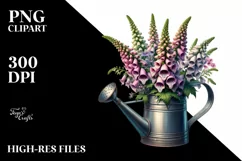 Detailed Watering Can and Rhododendron Basket | Sublimation Product Image 3