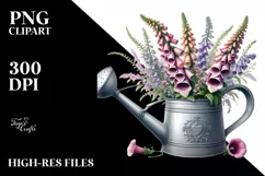 Detailed Watering Can and Rhododendron Basket | Sublimation Product Image 3