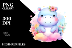 Pastel Hippo Sleeping | Clipart Product Image 2