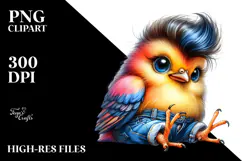 Cute Baby Bird Silly Style PNG Product Image 2