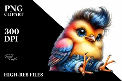 Cute Baby Bird Silly Style PNG Product Image 1