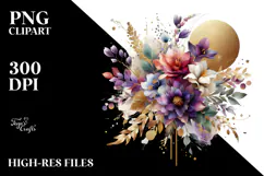 Abstract Colorful Bouquet with Gold Foil Product Image 2