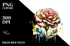 Wooden Stained Carnation Watercolor Splash | Sublimation Product Image 2