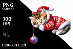 Watercolor Baby Kitten Cloud | Sublimation | Clipart Product Image 3