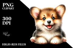 Joyful Corgi Cartoon, High-Res PNG Product Image 2