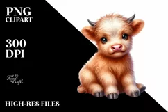 Cute Baby Highland Cow with Flower Basket | Sublimation | Product Image 3