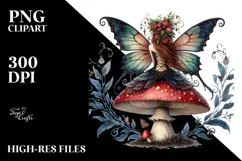 Gothic Fairy on Mushroom PNG Product Image 2