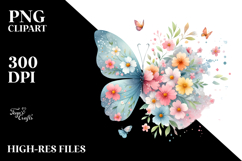Spring Flowers Butterfly, Artistic PNG Product Image 2