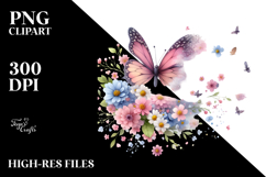 Cute Butterfly with Splashes PNG Product Image 2