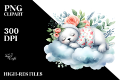 Baby Seal Sleeping on a Cloud | Clipart Product Image 2
