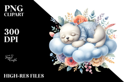 Baby Seal Sleeping on a Cloud | Clipart Product Image 2