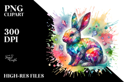 Colorful Whimsical Bunny PNG Product Image 2